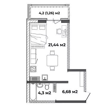 Студия Ярославская область, Ярославль ул. Старая Костромская, 4 (33.68 ...