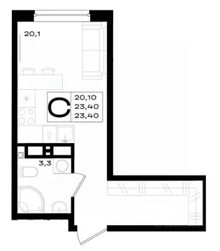 Студия Ростовская область, Аксай просп. Аксайский (23.4 м)