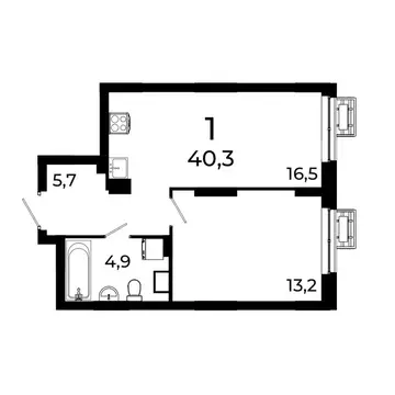 1-комнатная квартира: Нижний Новгород, квартал Кооперативный посёлок ...