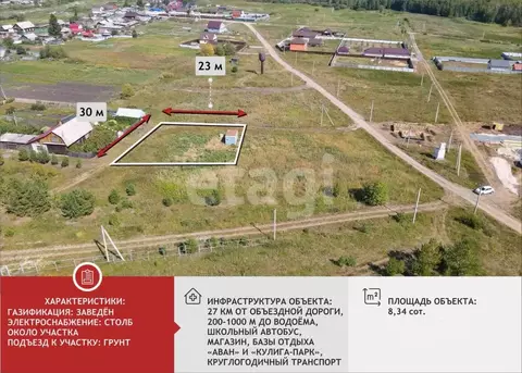 Участок в Тюменская область, Тюменский муниципальный округ, с. Кулига  ...