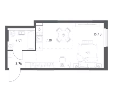 1-к кв. Башкортостан, Уфа ул. Минигали Губайдуллина, 8к9 (31.3 м)