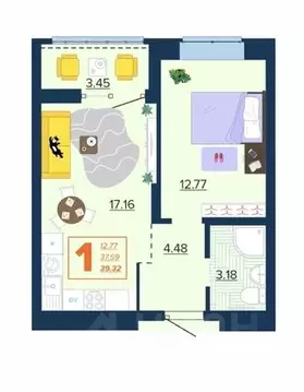 1-к кв. Брянская область, Брянск Московский мкр, Микрорайон Акватория ...