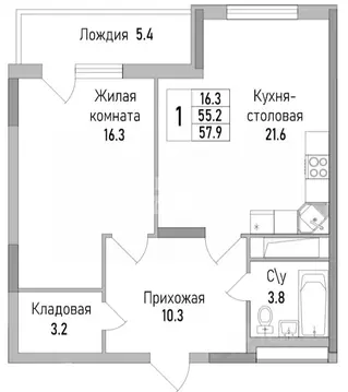 1-к кв. Липецкая область, Липецк ул. Тельмана, 120 (57.9 м)