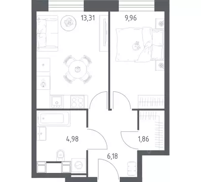 1-к кв. Москва Пятницкое ш., 56Б (36.29 м)