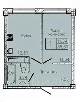 1-к кв. Ставропольский край, Пятигорск  (35.3 м)