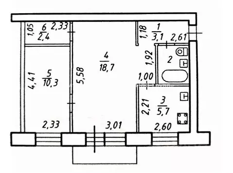 2-к кв. Хабаровский край, Хабаровск 1-й мкр, ул. Калараша, 4А (43.3 м)