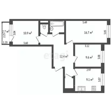 3-к кв. Ямало-Ненецкий АО, Новый Уренгой Лимбяяха мкр, Приозерный мкр, ...