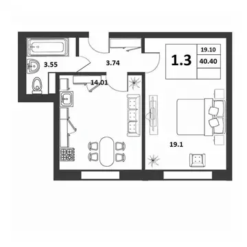 1-к кв. Новгородская область, Великий Новгород ул. Якова Павлова, 15 ...