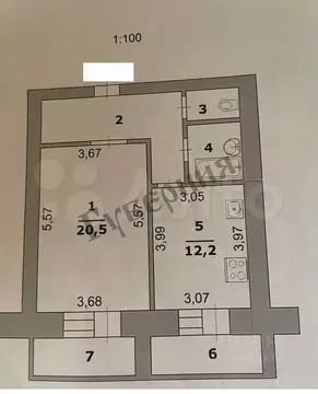 1-к кв. Белгородская область, Белгород ул. Щорса, 53 (51.0 м)