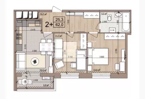 2-к кв. Рязанская область, Рязань Касимовское ш., 30с5 (62.0 м)