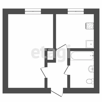 1-комнатная квартира: Тюмень, улица Ватутина, 12 (29.1 м)
