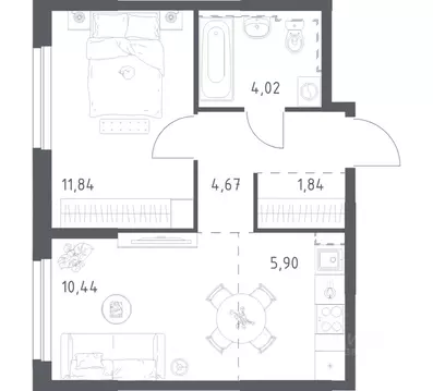 1-к кв. Башкортостан, Уфа ул. Рашита Манурова (38.71 м)