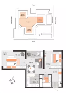 2-к кв. Крым, Евпатория просп. Ленина (56.52 м)