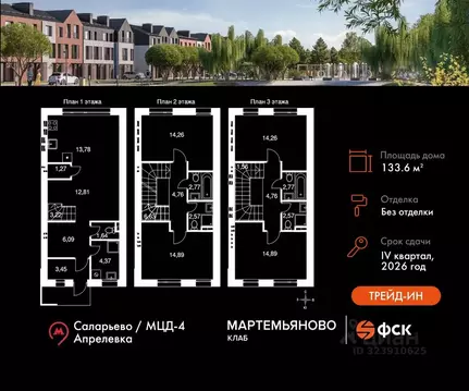 Таунхаус в Московская область, Наро-Фоминский городской округ, д. ...