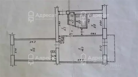 2-к кв. Волгоградская область, Волгоград ул. Военный городок, 2 (46.8 ...