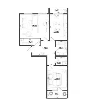 2-к кв. Калужская область, Калуга ул. Радостная, 4 (72.63 м)