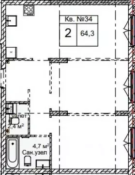 2-к кв. Нижегородская область, Нижний Новгород Огни Започаинья жилой ...