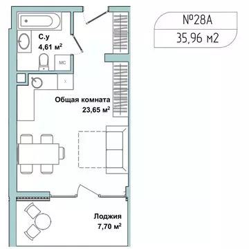 1-к кв. Севастополь ул. Летчиков, 10к4 (35.3 м)