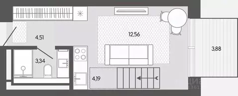 1-к кв. Алтай, Майминский район, пос. Карлушка  (45.81 м)