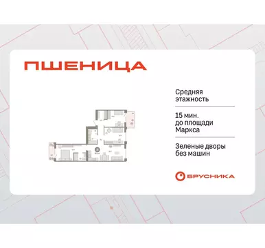 3-комнатная квартира: Новосибирский район, рабочий посёлок Краснообск, ...