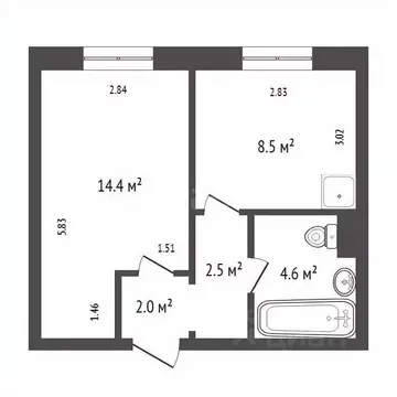 1-к кв. Красноярский край, Красноярск ул. Карамзина, 24 (32.0 м)