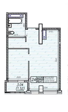 2-к кв. Приморский край, Владивосток Енисейская ул. (46.41 м)