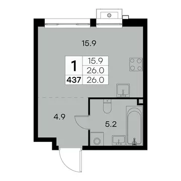 1-комнатная квартира: Москва, СЗАО, район Куркино, жилой комплекс ...