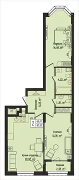 2-к кв. Нижегородская область, Нижний Новгород Литературная ул., 5 ...