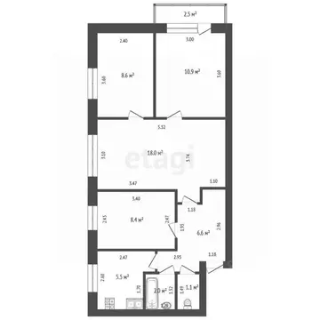 4-к кв. Башкортостан, Стерлитамак ул. Шаймуратова, 13 (61.1 м)