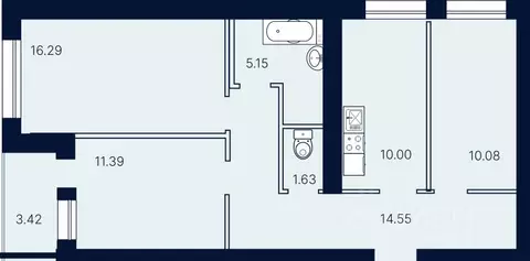 3-к кв. Саратовская область, Саратов ул. Имени Николая Егорова (72.51 ...