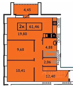 2-к кв. Ивановская область, Иваново Кооперативная ул., 14 (61.46 м)