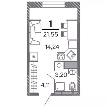 1-к кв. Рязанская область, Рязань Петра и Февронии жилой комплекс ...