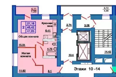 1-комнатная квартира: Омск, посёлок Амурский, улица Багратиона, 31 ...