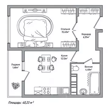 1-к кв. Ярославская область, Ярославль 2-й мкр,  (40.23 м)