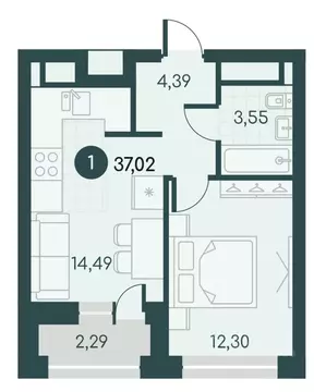 1-к кв. Курганская область, Курган Малиновые высоты жилой комплекс ...