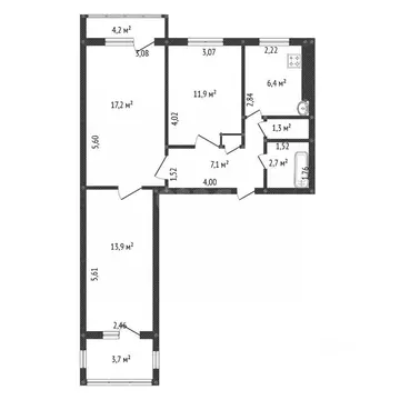 3-к кв. Башкортостан, Уфа Баязита Бикбая ул., 36 (64.9 м)