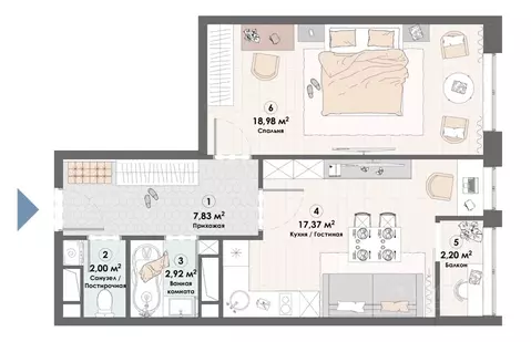 3-к кв. Московская область, Пушкино Надсоновский туп. (69.4 м)