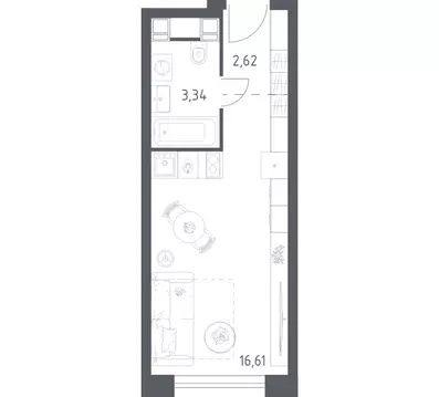 Квартира-студия: Москва, Пятницкое шоссе, 56Б (22.57 м)