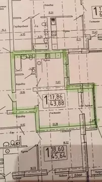 1-к кв. Башкортостан, Уфа ул. Октябрьской Революции, 54Б (43.9 м)