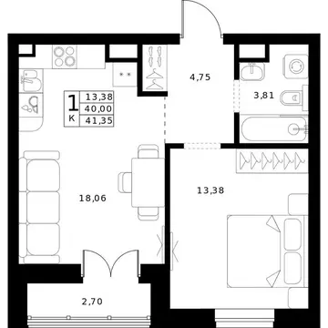 1-к кв. Нижегородская область, Нижний Новгород Ленгородок мкр, Мед ...