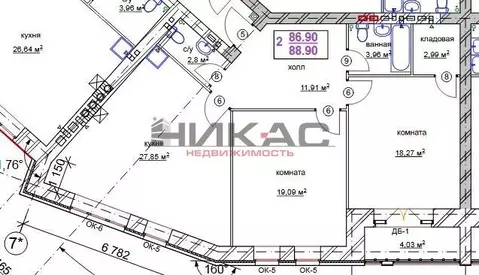 3-комнатная квартира: Ярославль, Ямская улица, 44А (88.9 м)
