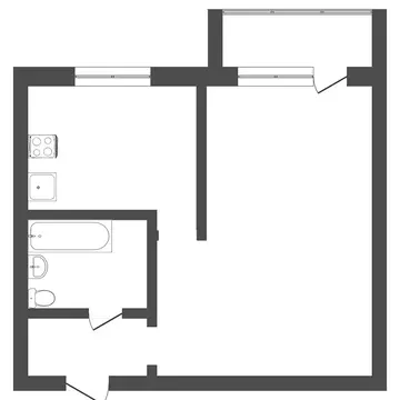 1-комнатная квартира: Тюмень, Олимпийская улица, 42 (28.7 м)