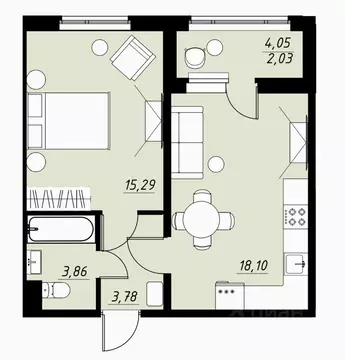 1-к кв. Тамбовская область, Тамбов ул. Имени Павла Строганова, 11Д ...