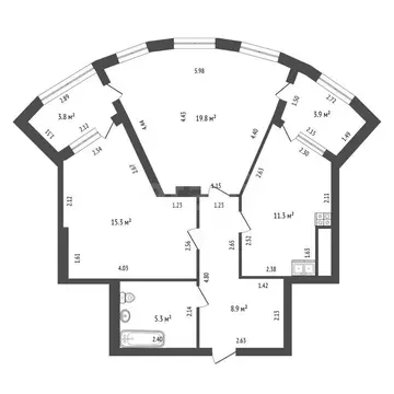 2-комнатная квартира: Анапа, Пионерский проспект, 255/2к4 (60.6 м)
