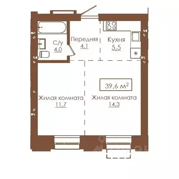 2-к кв. Алтайский край, Барнаул ул. Гущина, 173Б (39.7 м)