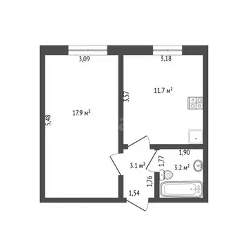1-к кв. Брянская область, Брянск ул. Академика Королева, 9 (36.0 м)