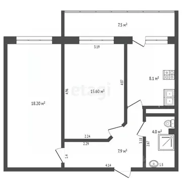 2-к кв. Ростовская область, Ростов-на-Дону Большая Садовая ул., 39Б ...