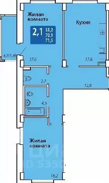 2-к кв. Чувашия, Чебоксары Гражданская ул., поз3 (71.5 м)