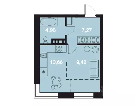 1-к кв. Иркутская область, Иркутск наб. Верхняя, 127 (34.93 м)