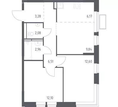 2-комнатная квартира: Ленинский городской округ, ЖК Новое Видное, 13.2 ...